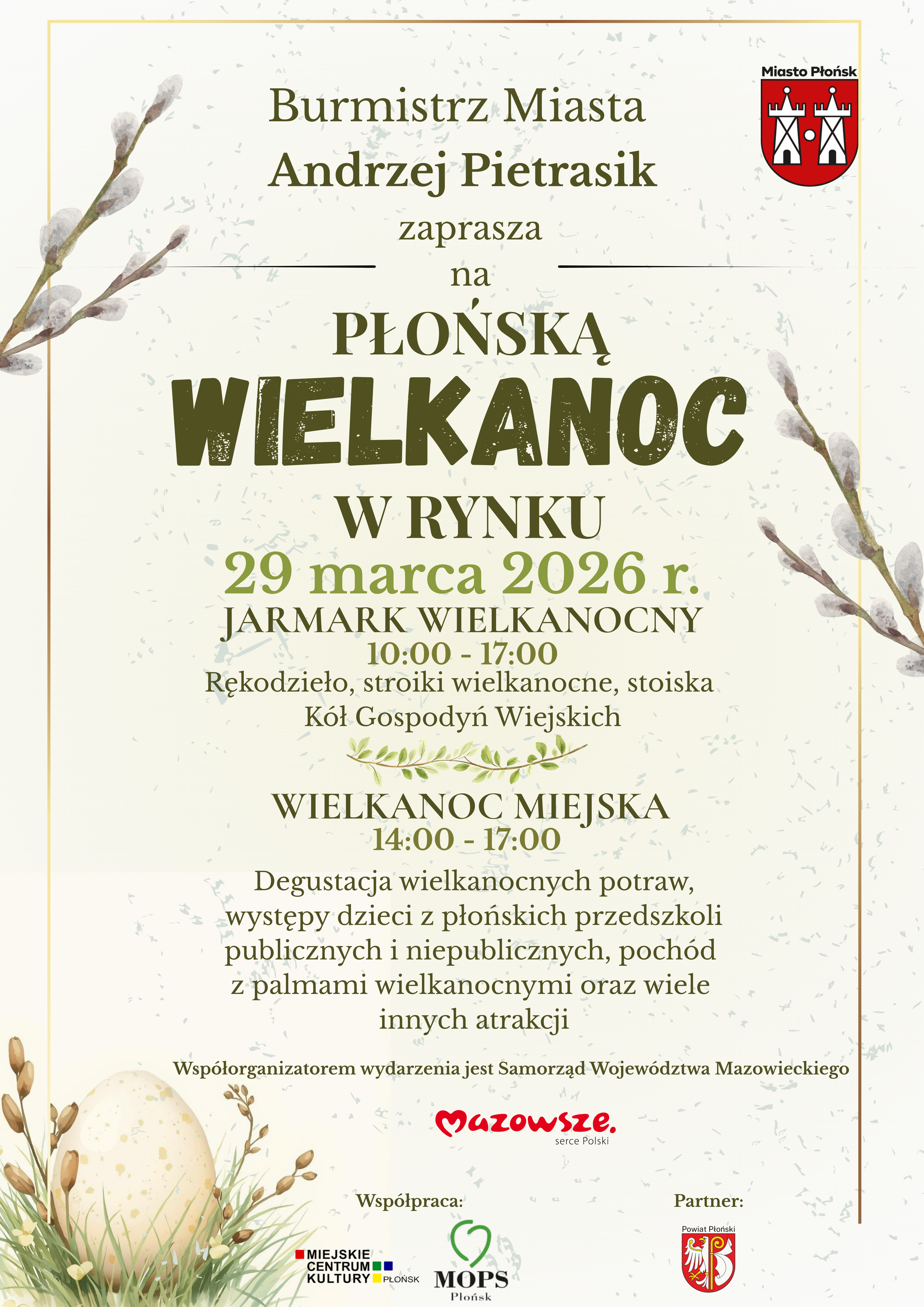 Płońska Wielkanoc w Rynku – zapraszamy na świąteczne spotkanie dla mieszkańców