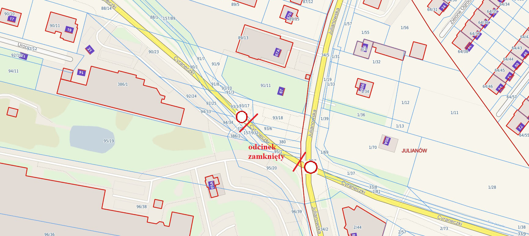 Uwaga Józefosław! Wlot ul. Cyraneczki zamknięty od 20 marca 2026 roku