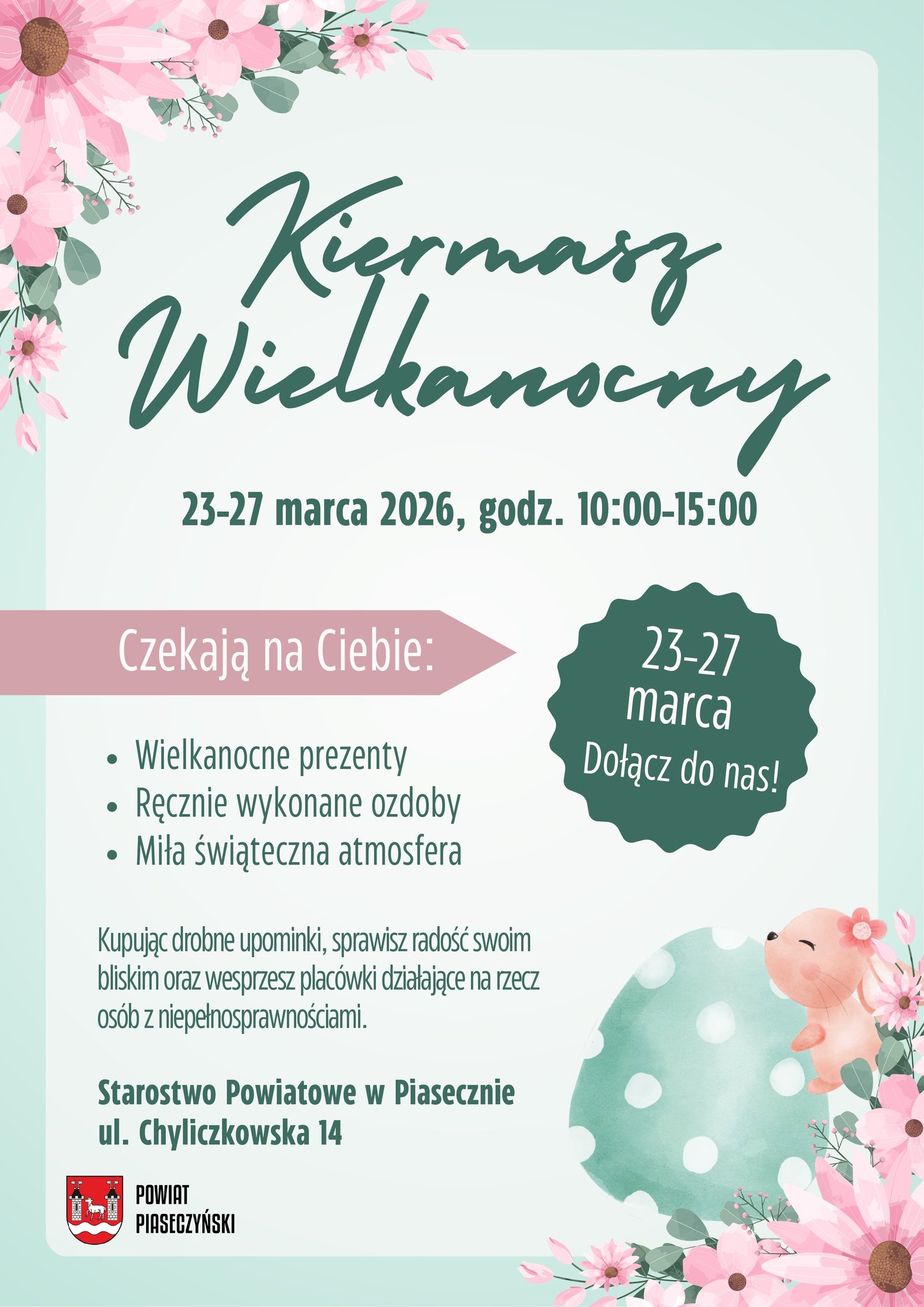 Wielkanocny kiermasz w Starostwie Powiatowym w Piasecznie 2026