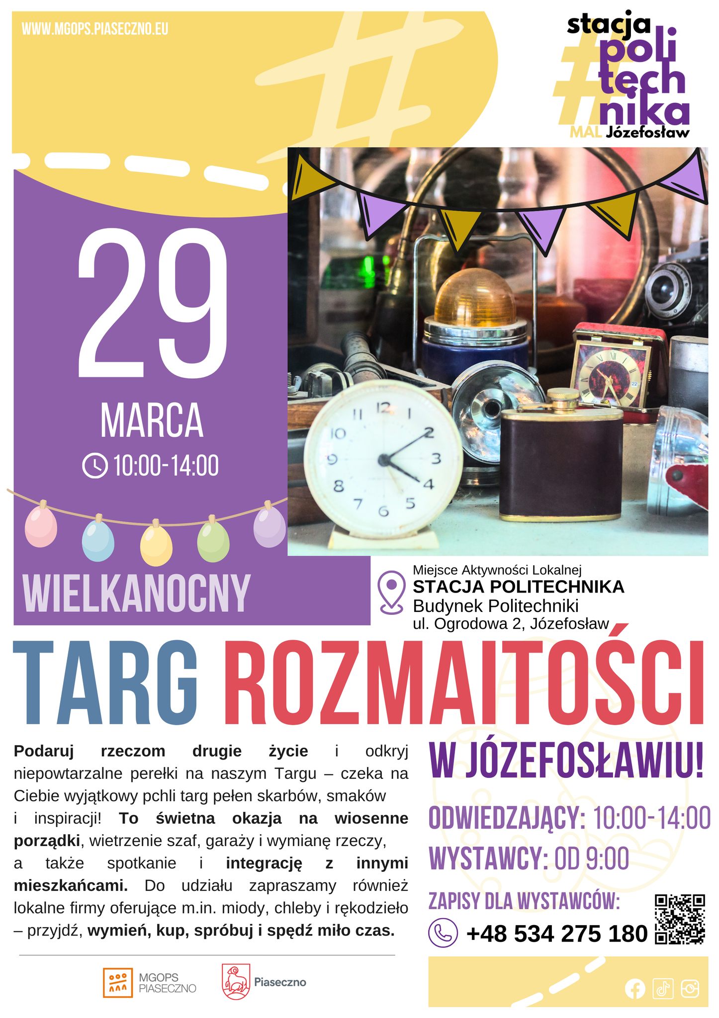 Wielkanocny Targ Rozmaitości Józefosław 2026 na Stacji Politechnika w Józefosławiu