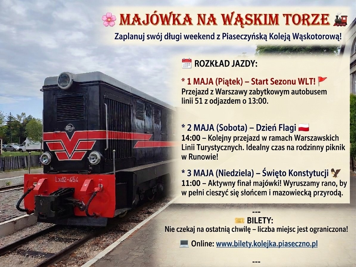 Majówka Koleją Wąskotorową 2026
