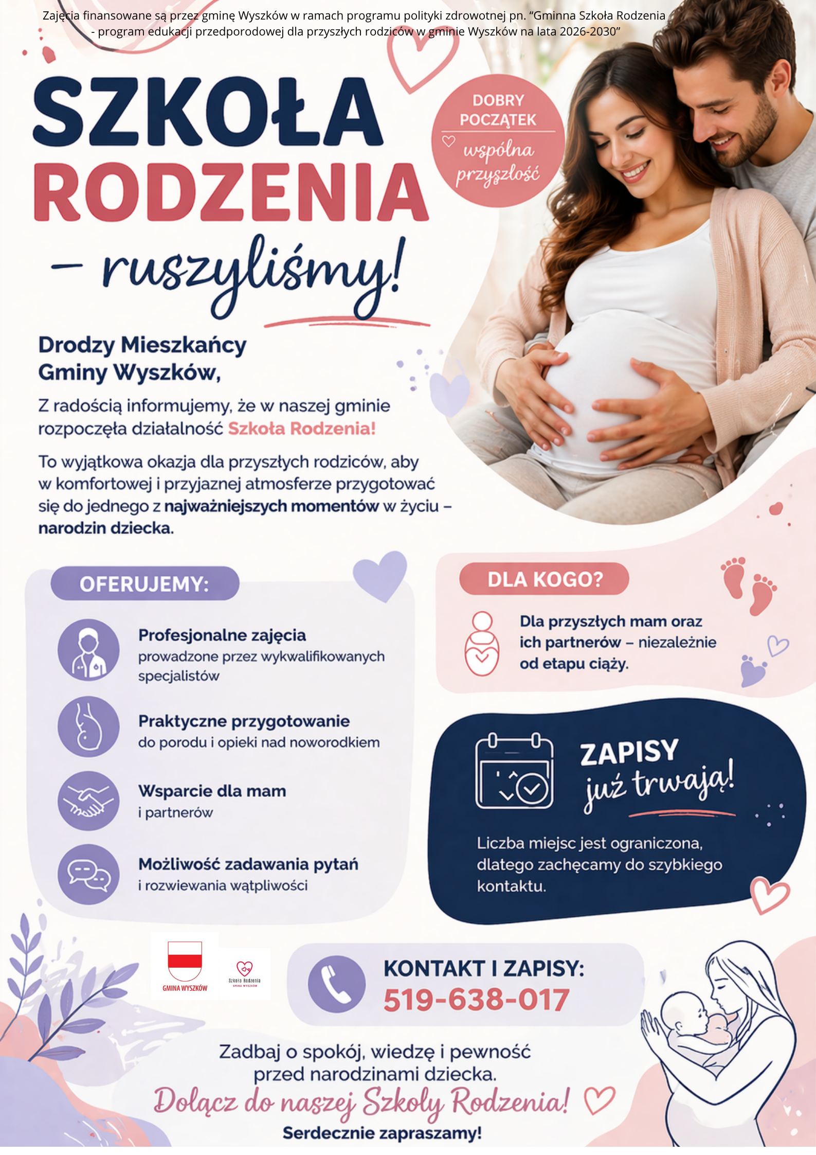 Od 14 kwietnia rusza Gminna Szkoła Rodzenia