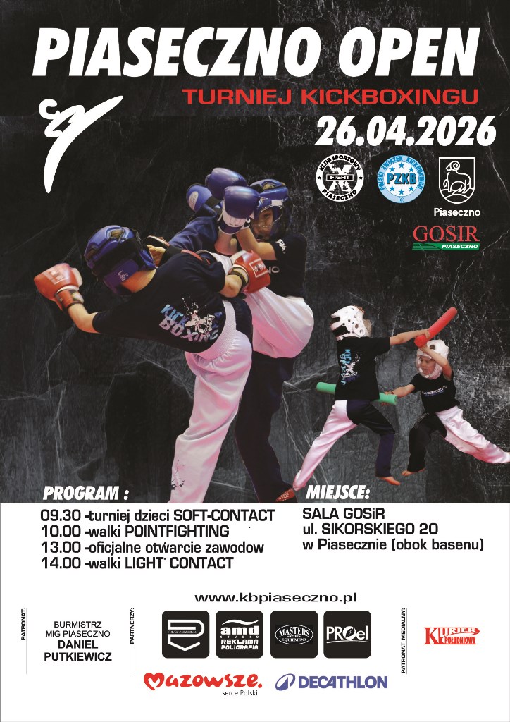 Piaseczno Open XIV edycja ogólnopolskiego turnieju w kickboxingu