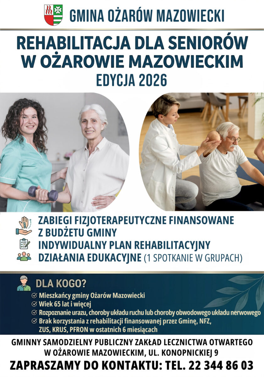 Rehabilitacja seniorów w gminie Ożarów Mazowiecki
