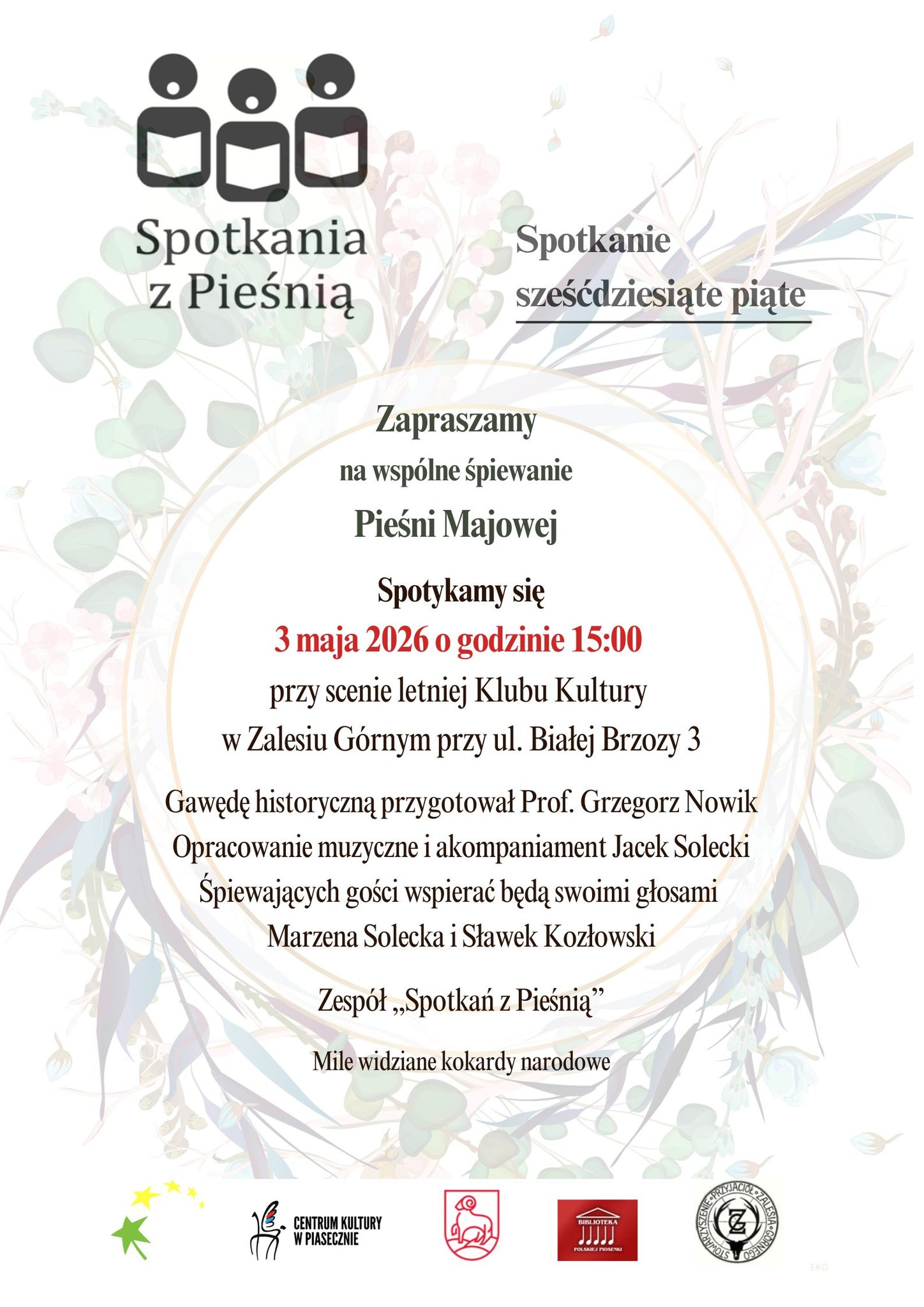 Spotkanie z Pieśnią oraz śpiewanie Pieśni Majowej w Zalesiu Górnym