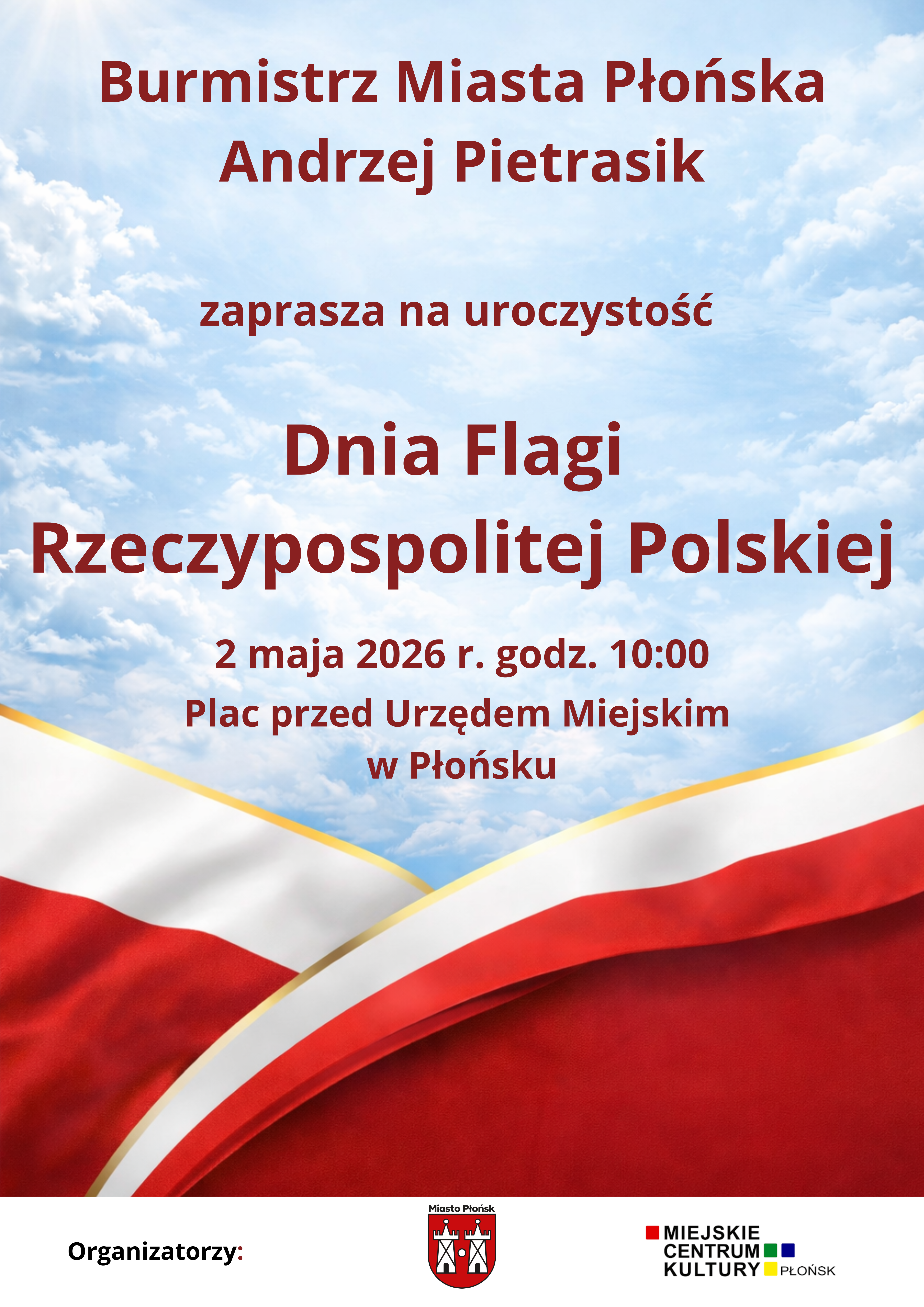 Zaproszenie na Dzień Flagi Rzeczpospolitej Polskiej - obchody