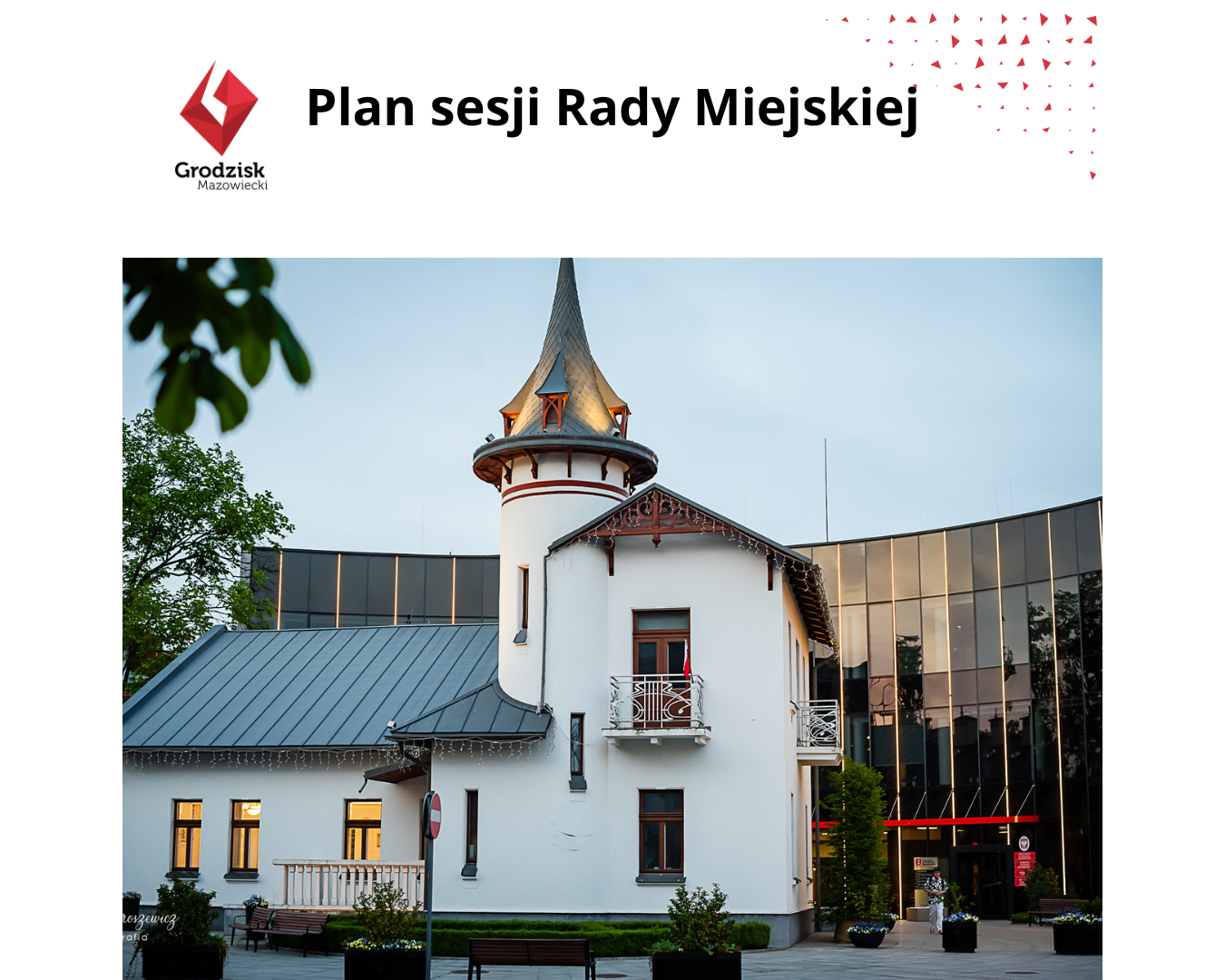 Plan obrad Rady Miejskiej 27.05.2026 r.