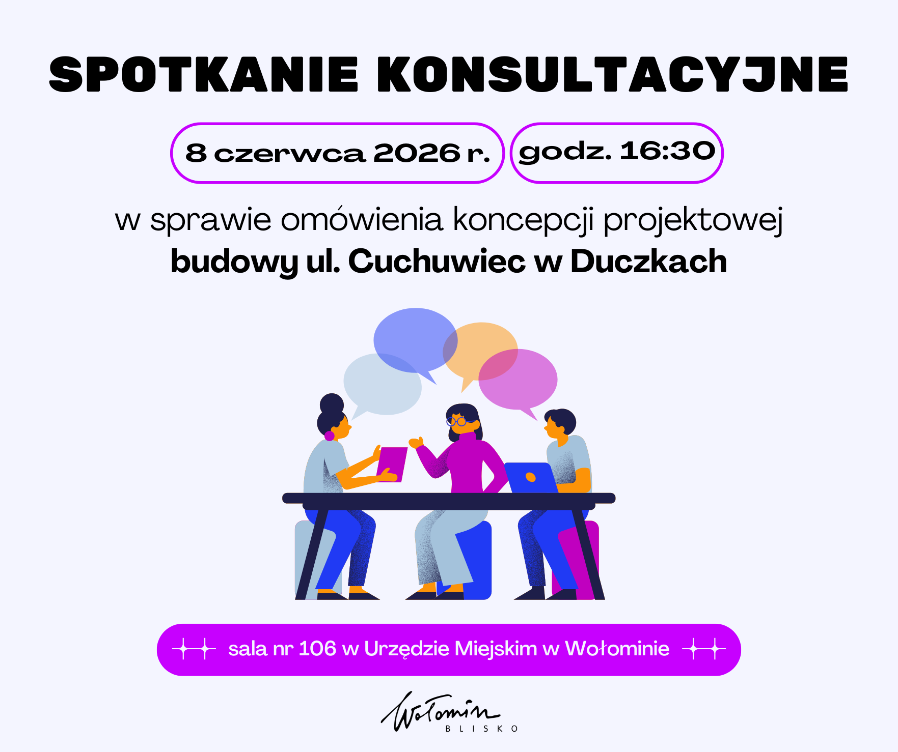 Spotkanie konsultacyjne ws. koncepcji projektowej budowy ul. Cuchuwiec w Duczkach