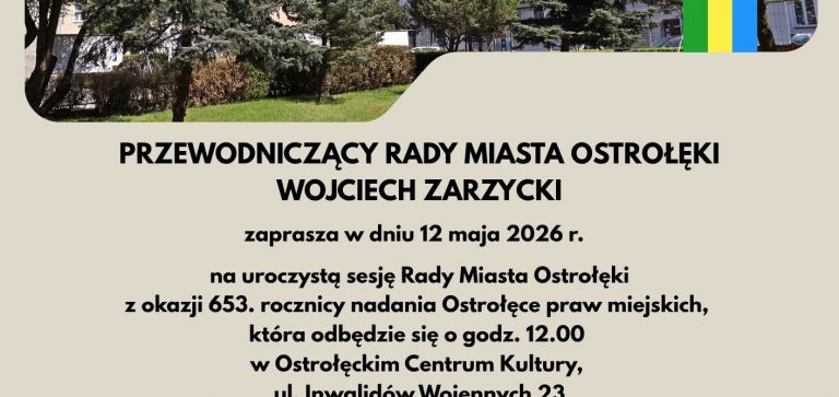 Zapraszamy na Uroczystą Sesję Rady Miasta w Ostrołęce