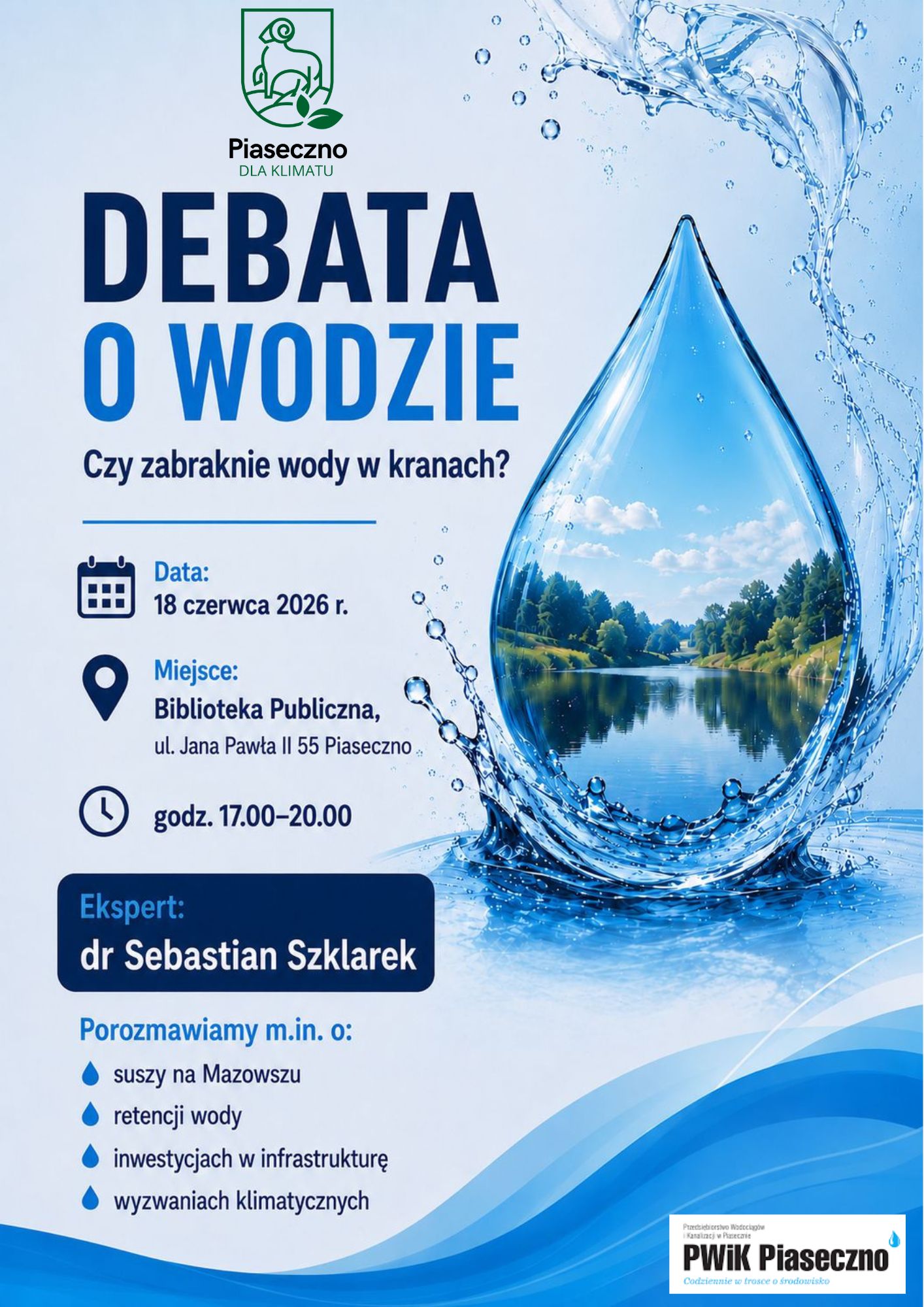 Debata dotycząca wody w Piasecznie