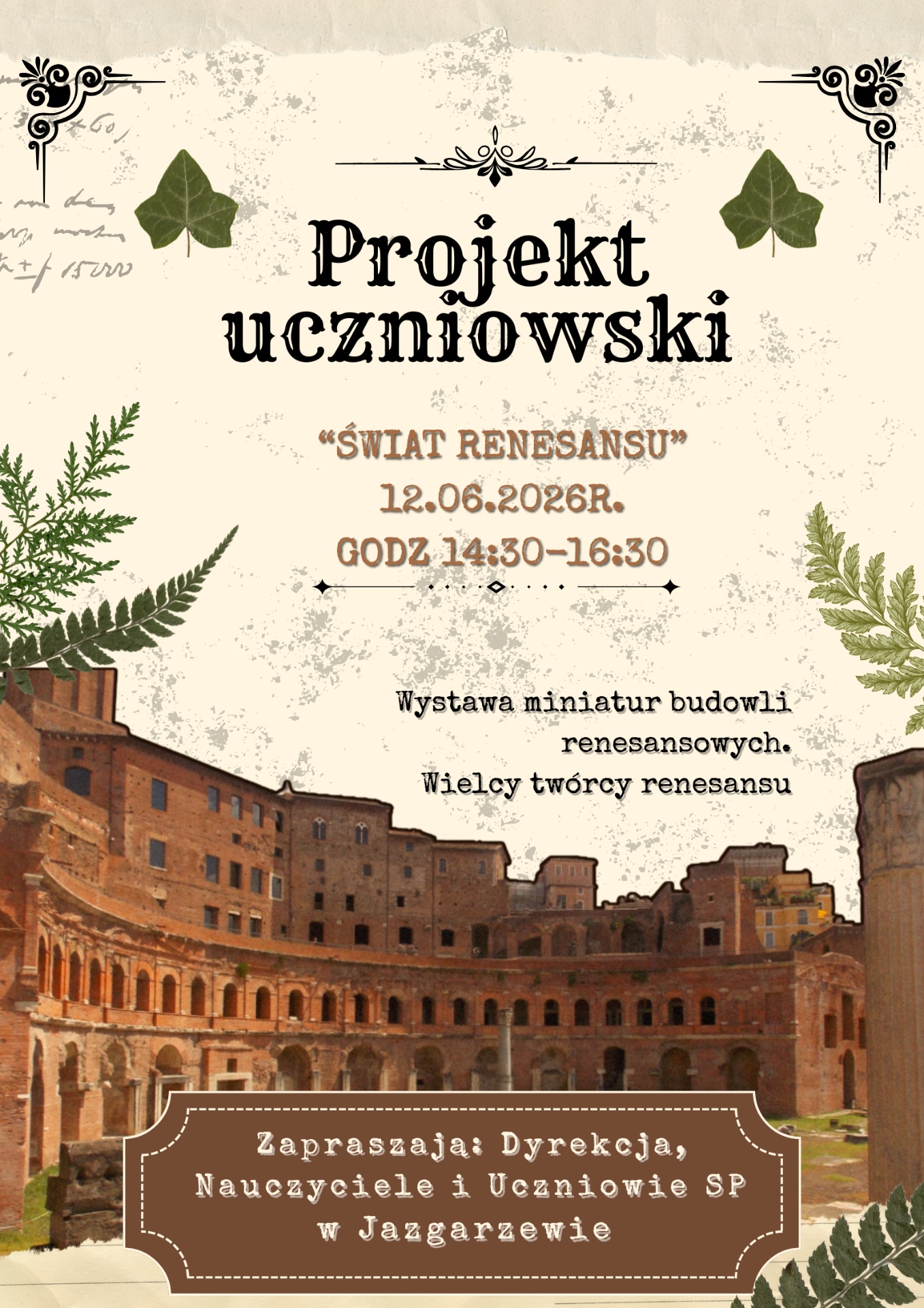 Projekt uczniowski Świat Renesansu w Jazgarzewie