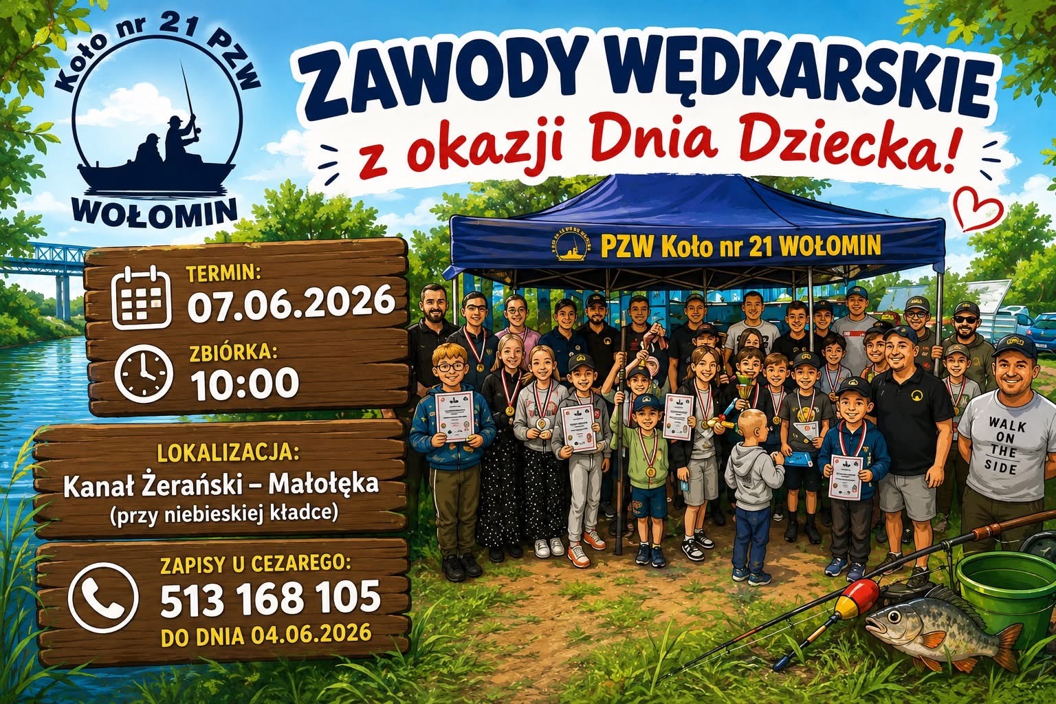 Zawody wędkarskie z okazji Dnia Dziecka